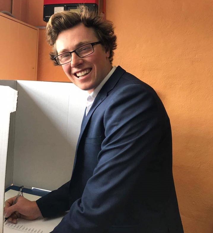 James Boo Ewart voting in Saturday's election. Photo: Facebook