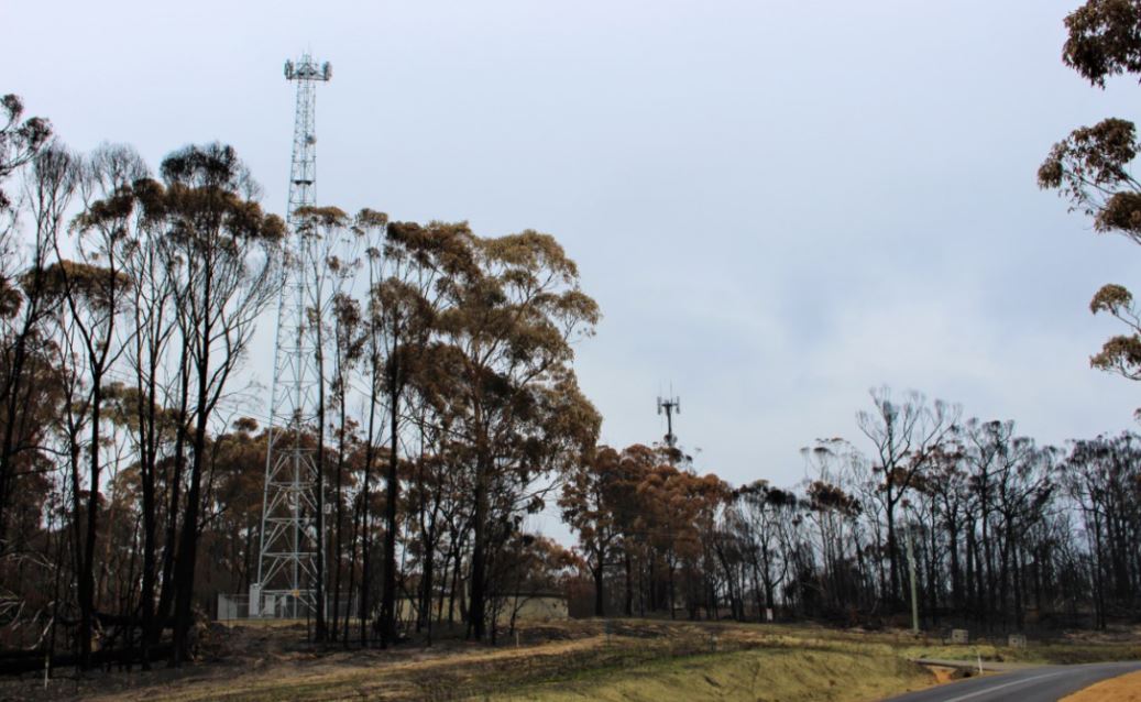 Tathra’s burnt out NBN and Telstra infrastructure on Thompson Drive is operational again. Photo: Ian Campbell.