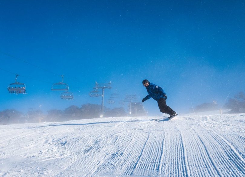 Making the most of man made snow at Perisher on the opening weekend of the ski season. Photo: Perisher Facebook.