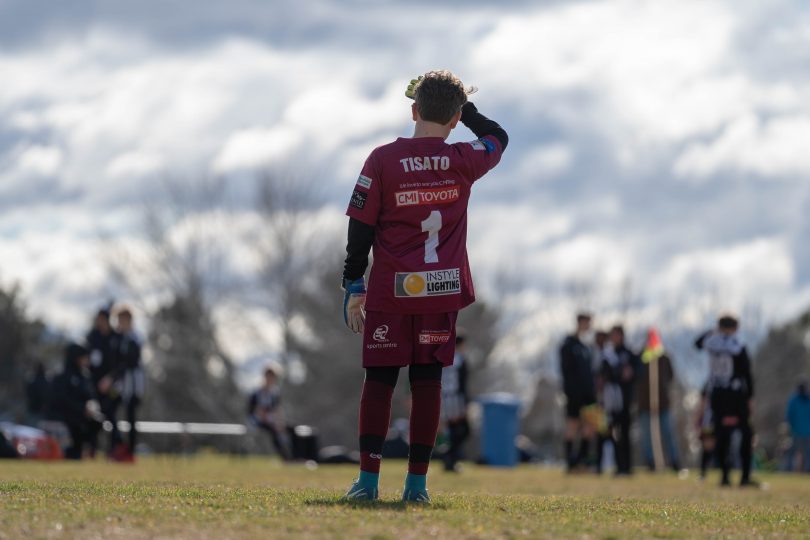 A goalkeeper at last year's Kanga Cup in Canberra