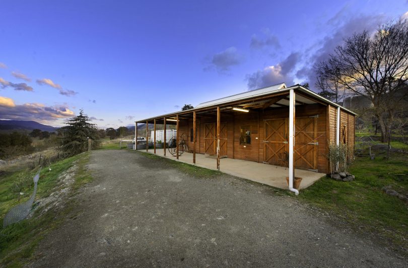 A cedar barn with multiple spaces is a stand out feature of 70 Caves Rd. Photo: Supplied