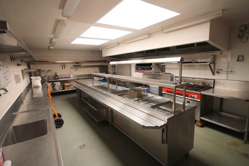 A fully functioning commercial kitchen is ready for your vision.
