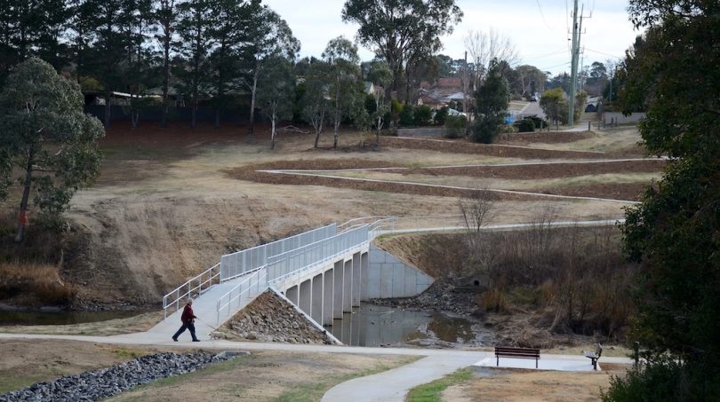 Goulburn's new river walkway shortly after completion.