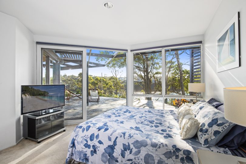 The master bedroom with ocean views