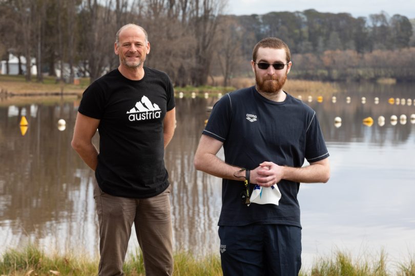 Michael Pranckl and Joseph Pascall at the new training ground at Lake Burley Griffin.