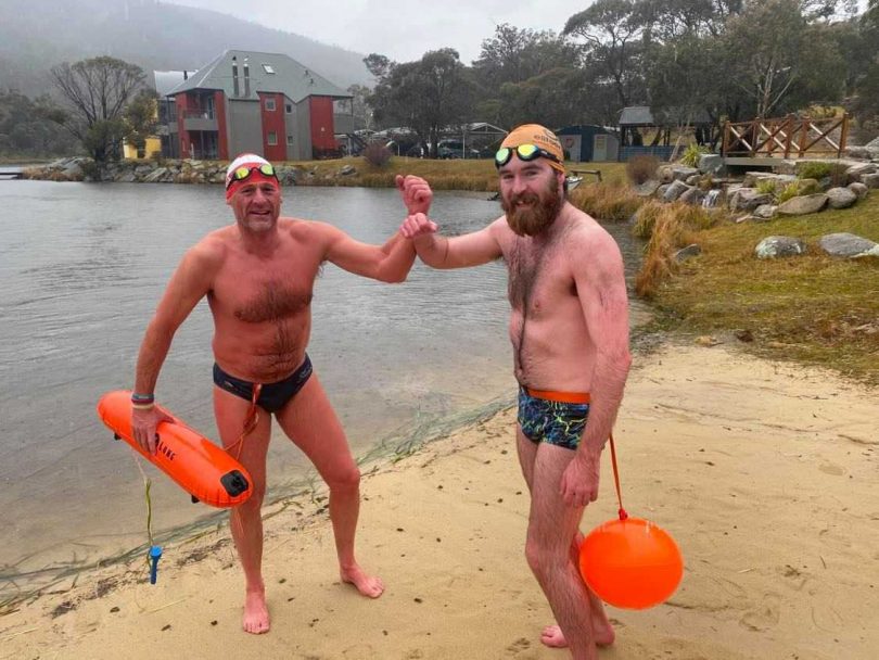 Michael and Joseph after their extreme ice mile at Thredbo