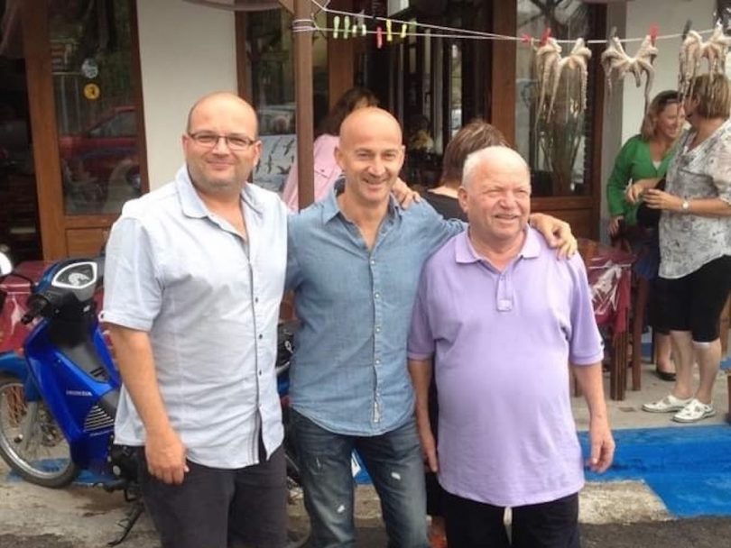 Phillip, Paul and George Stamatellis in Lesvos, Greece.