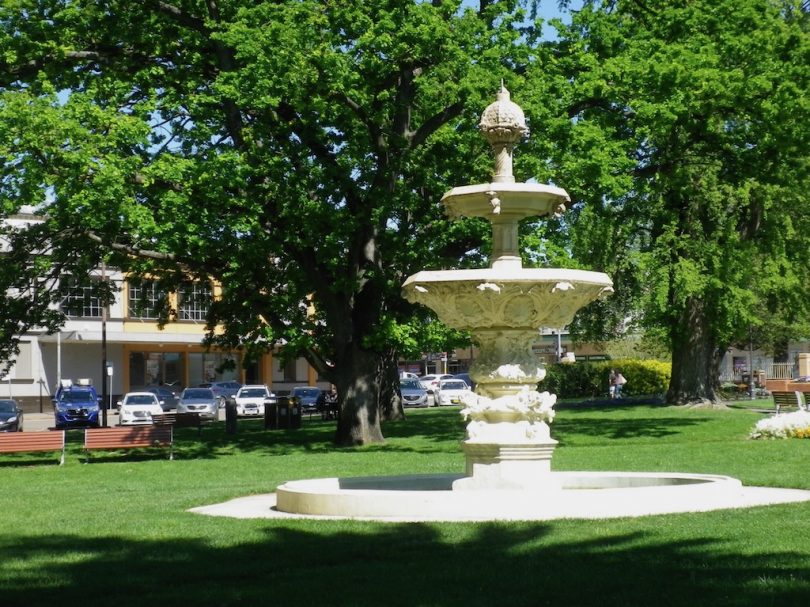 Belmore Park fountain in Goulburn.