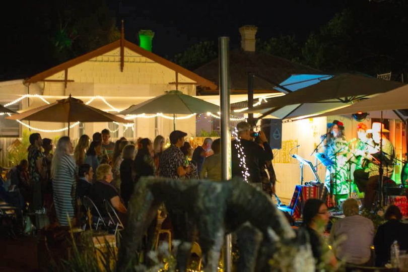 Crowd watching Pachamama perform at The Queanbeyan Hive.