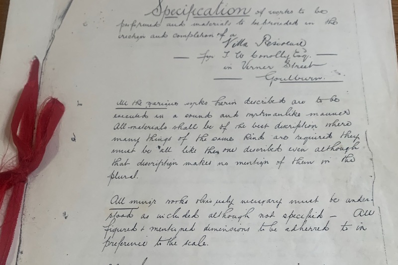 Original handwritten instructions on how to maintain the 'Tarcoola' home.