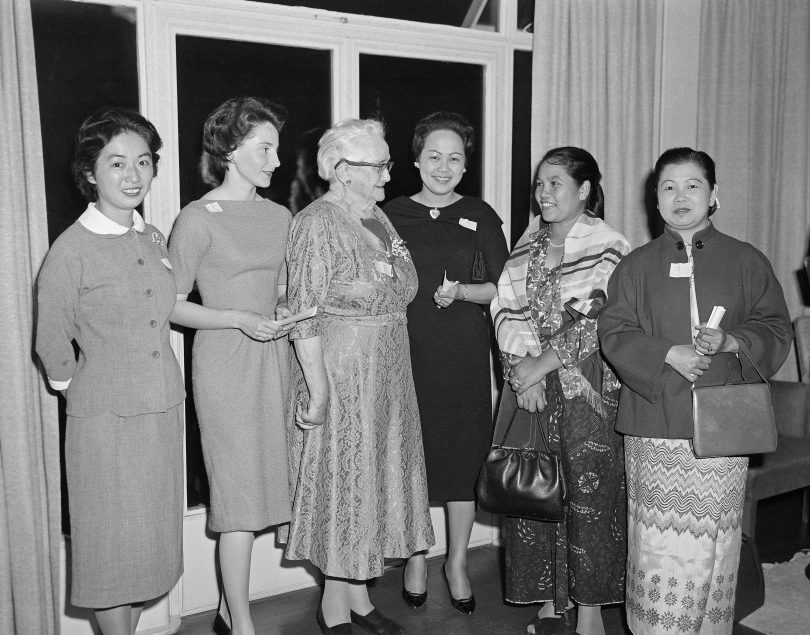 Senator Agnes Robertson with members of the National Committee on the Pan-Pacific and Southeast Asia Women’s Association of Australia in 1960.