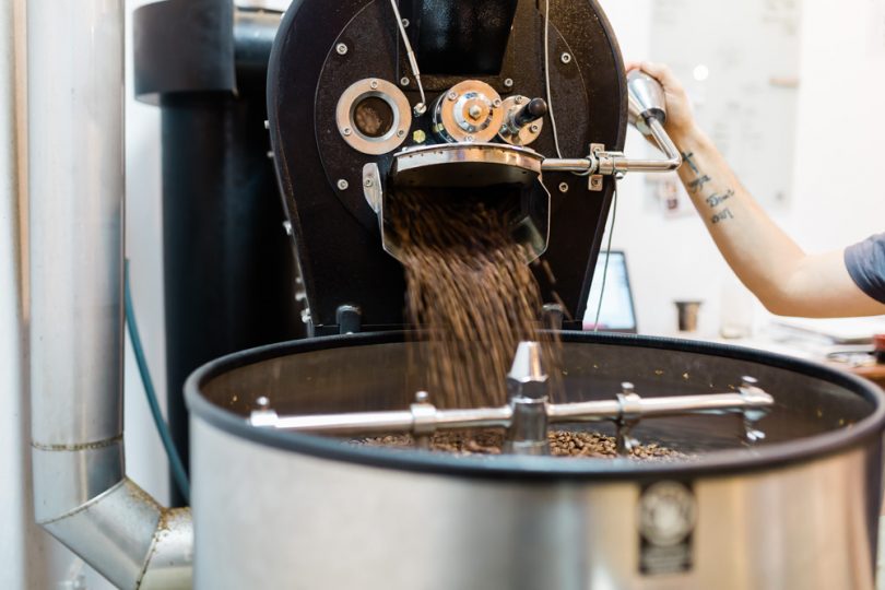 Coffee being roasted at Six8 in Yass