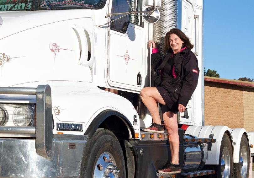 Mary Kovacevic with her Kenworth 