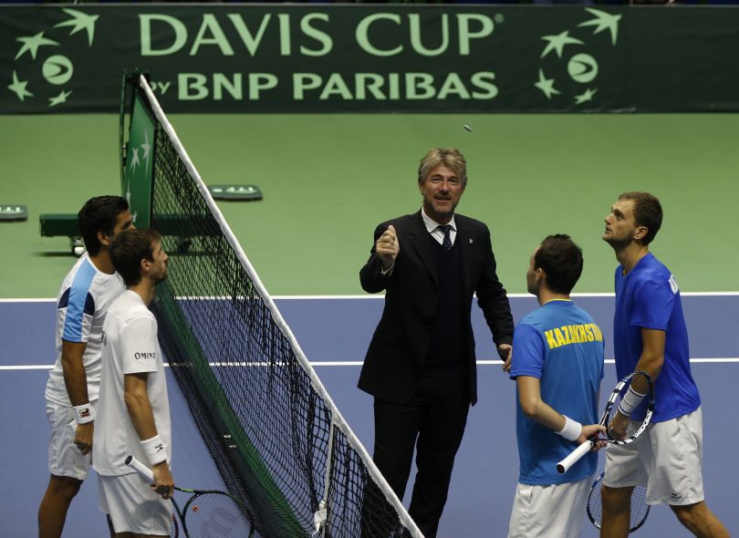 John Blom officiating at the Davis Cup in Kazakhstan