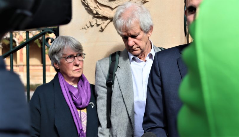 Barbara and Richard Eckersley leaving court in Goulburn