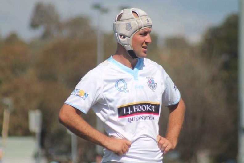 Grant Jones playing rugby union for Queanbeyan Whites