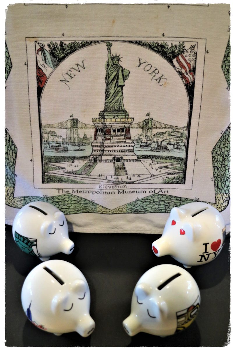 Four piggy banks from New York