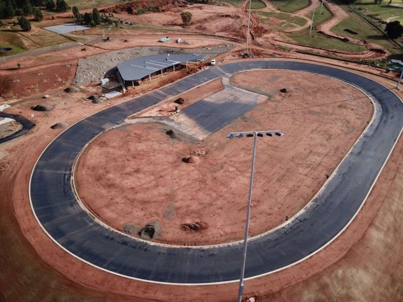 Velodrome under construction at Wagga Wagga Multisport Cycling Complex