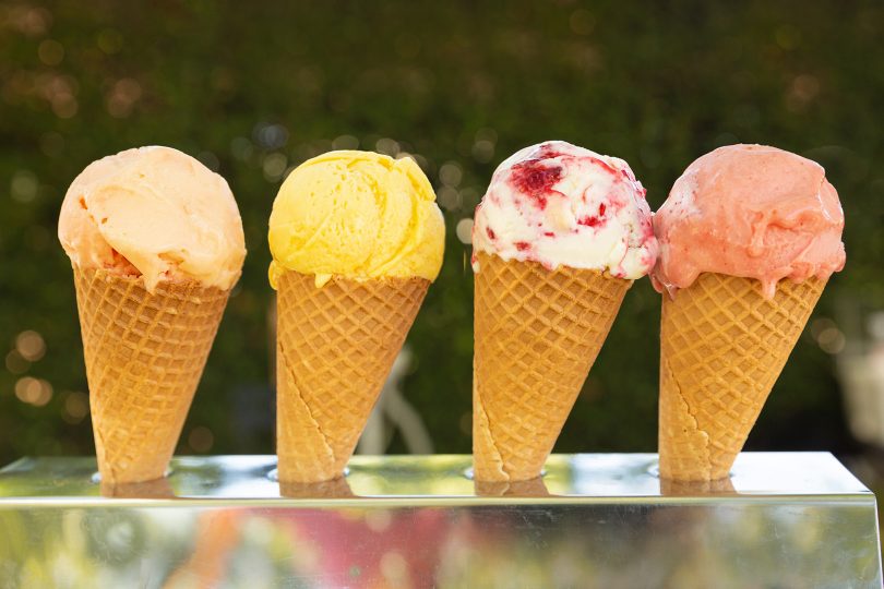 Four gelato cones