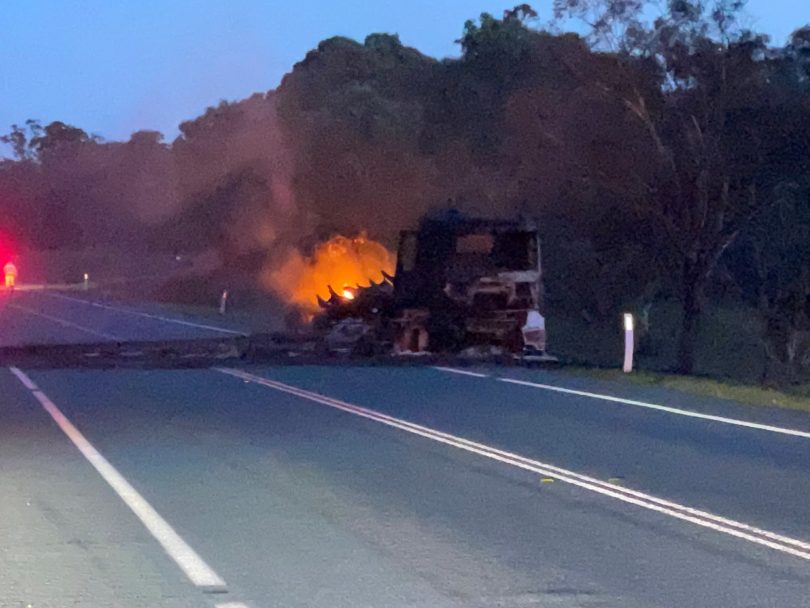 Truck fire on the Monaro Highway