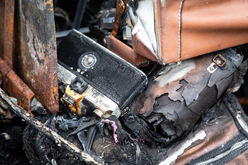 Camera damaged by fire