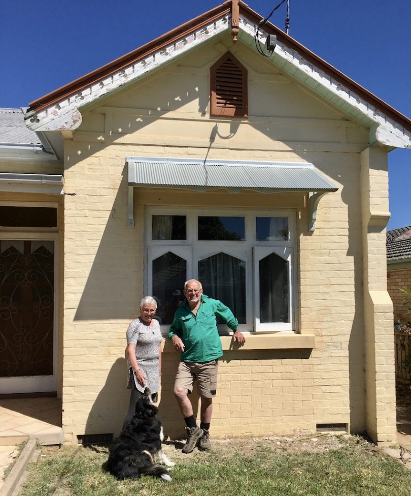 Don and Margaret McKay standing outside 'Tara' home in Goulburn
