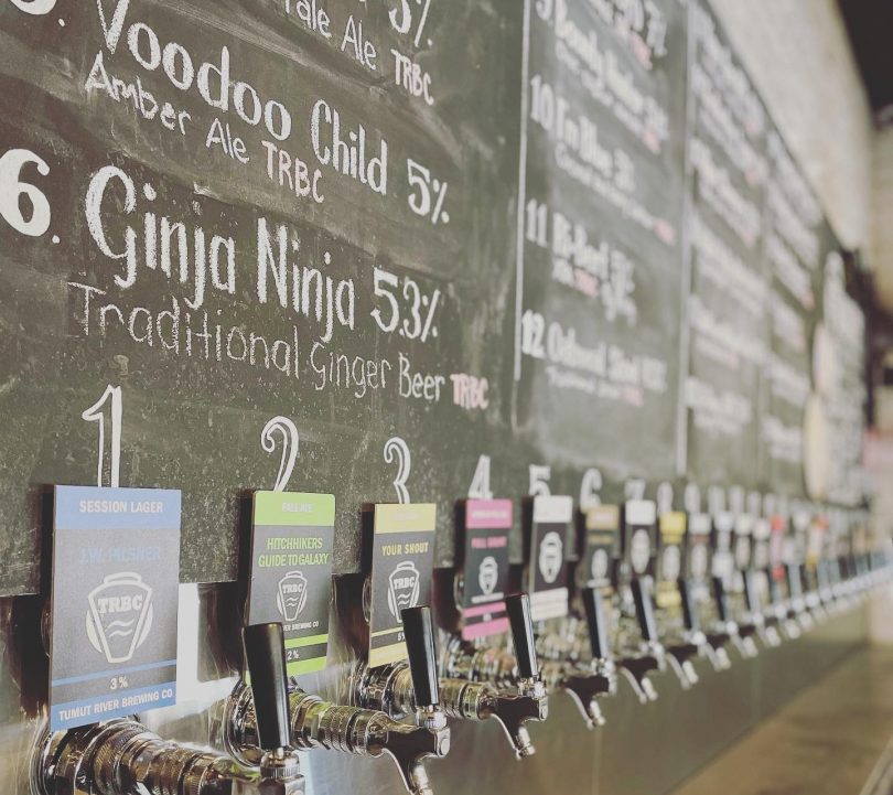 beer taps and chalkboard 