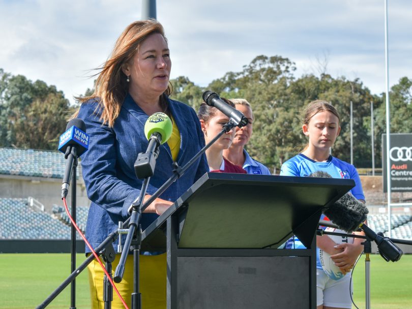 Minister for Sport and Recreation, Yvette Berry. Photo: Raiders.
