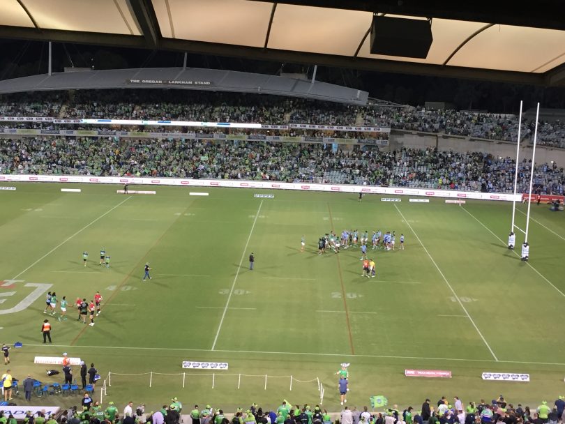Raiders first game of the season against the Sharks at Canberra Stadium