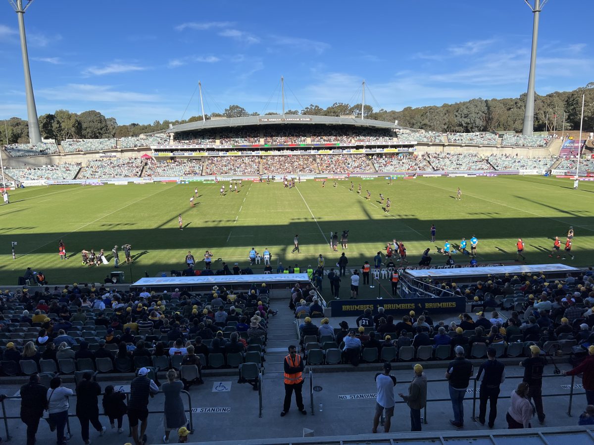 Brumbies versus the Hurricanes at Canberra Stadium