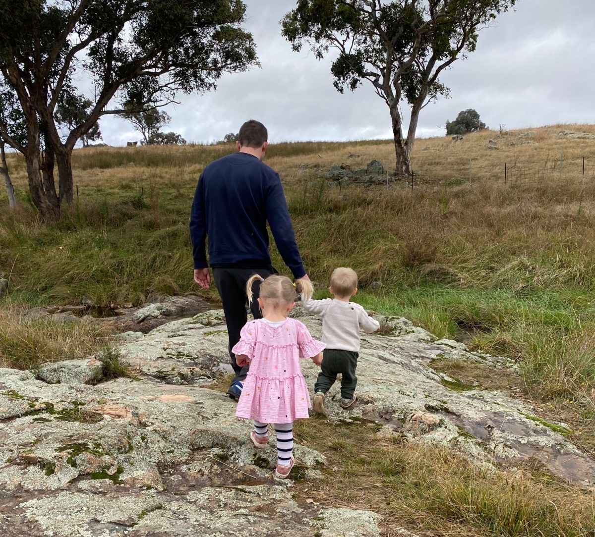 Father with two very cute children