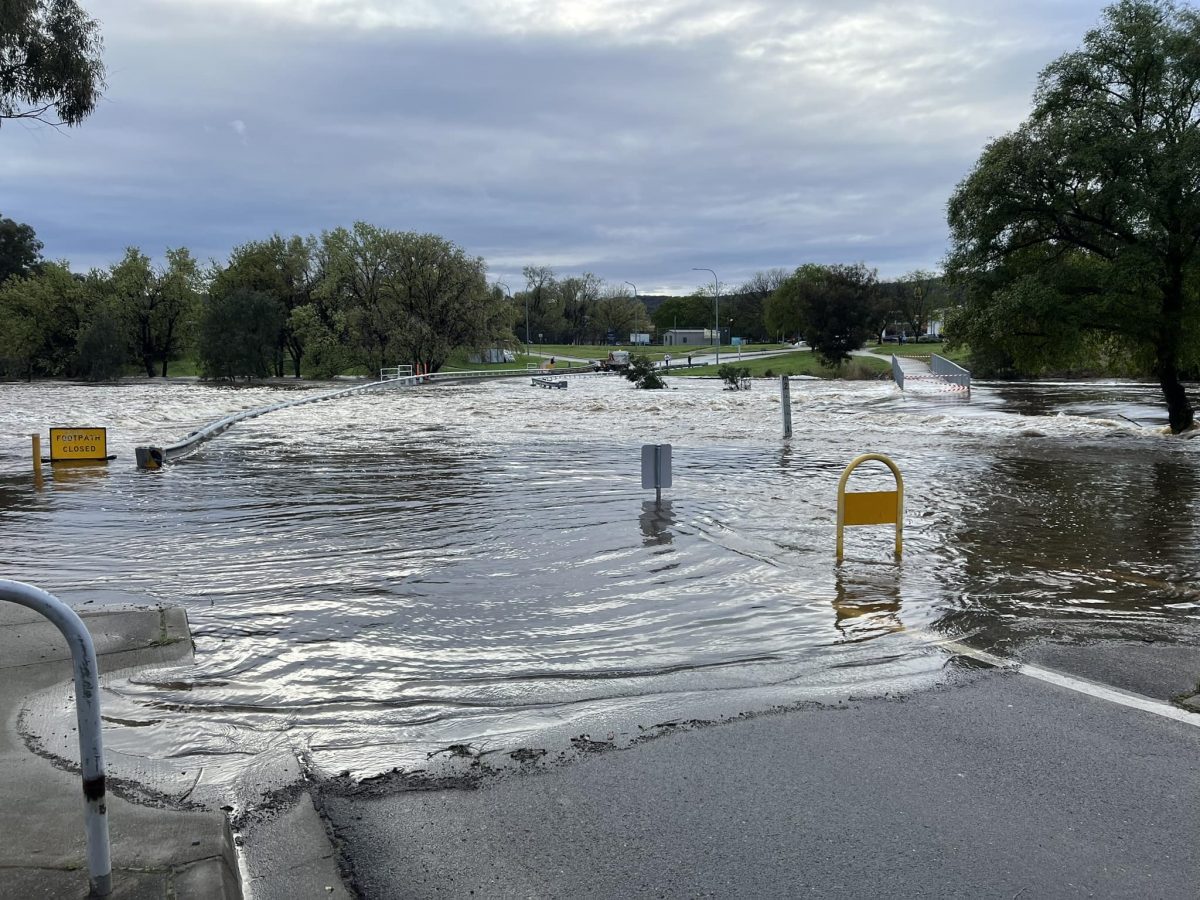 Floodwater in Queanbeyan