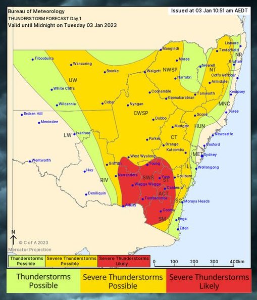 weather warning from the Bureau of Meteorology