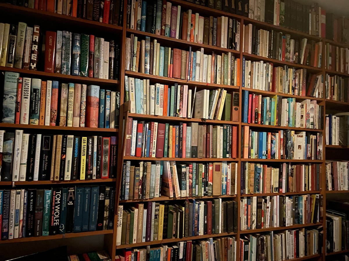 wall of books