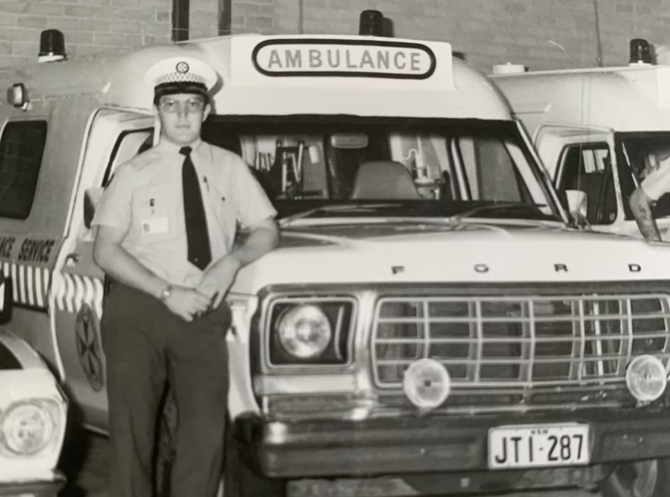 Bob Whitney with ambulance.