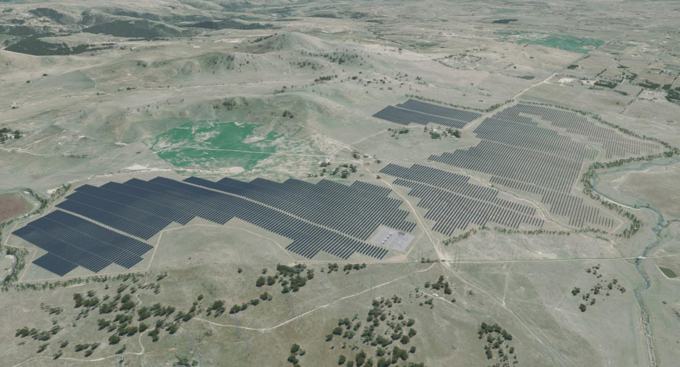 solar farm on landscape