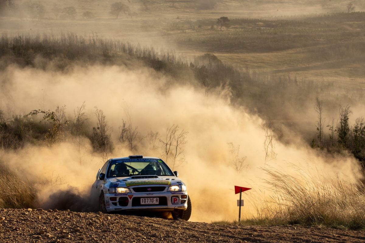 Rally car in action