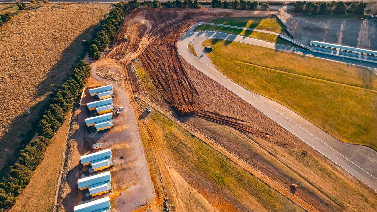 arial view of race track