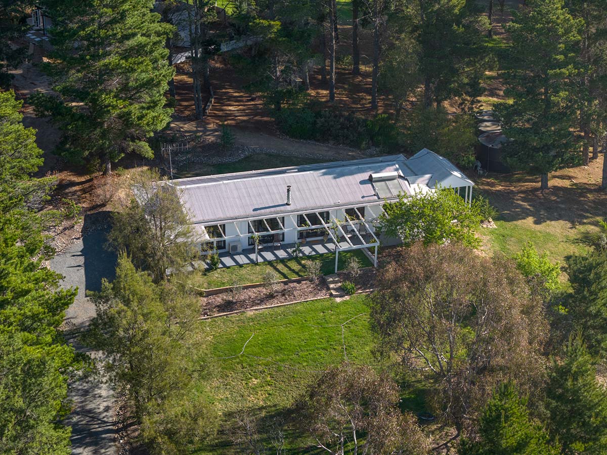 An aerial view of the property 