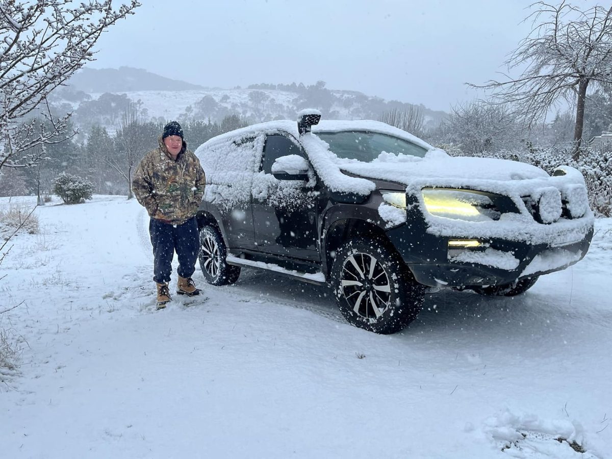 snow on a car