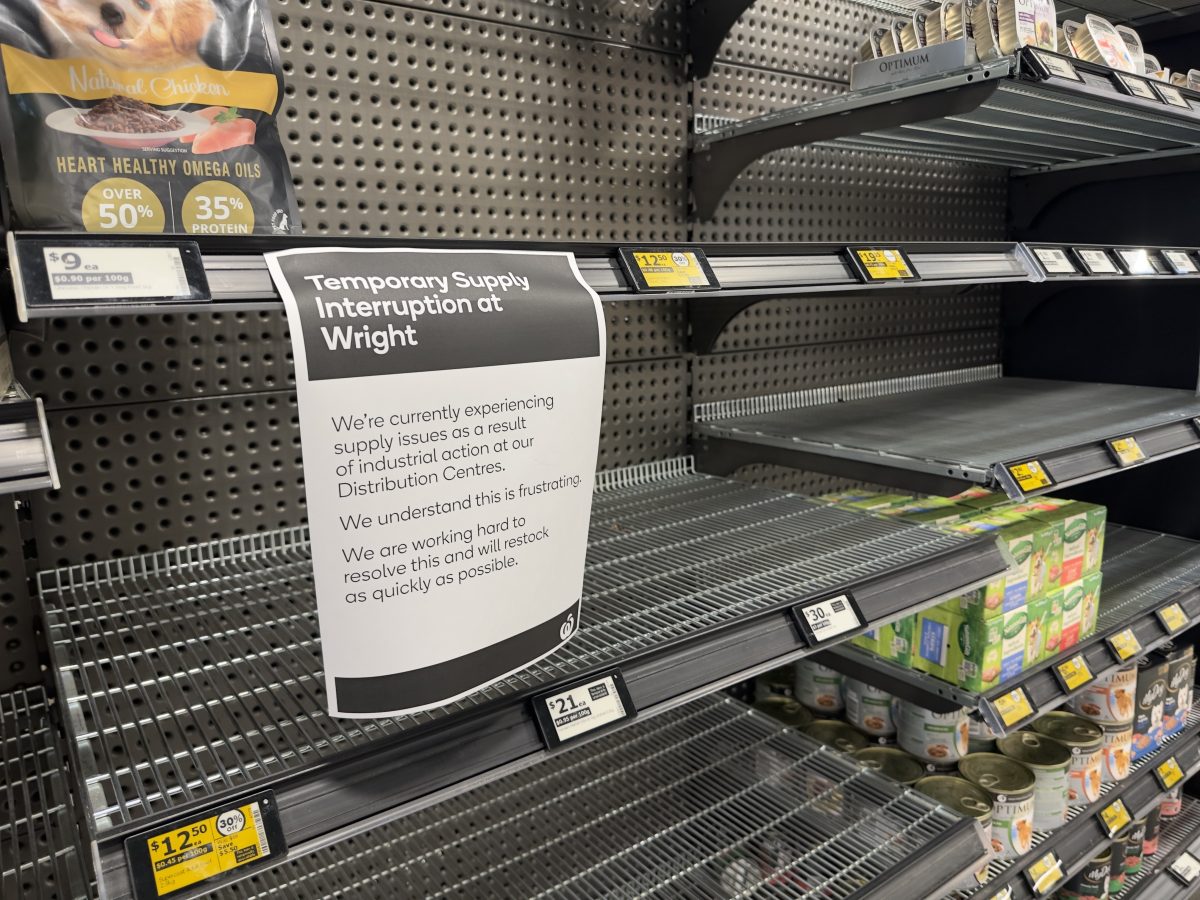 empty supermarket shelves