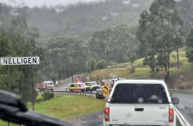 A two-vehicle crash closed the Kings Highway near Nelligen on Friday (10 January).