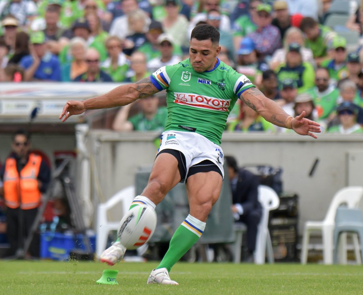 Jamal Fogarty kicking a football