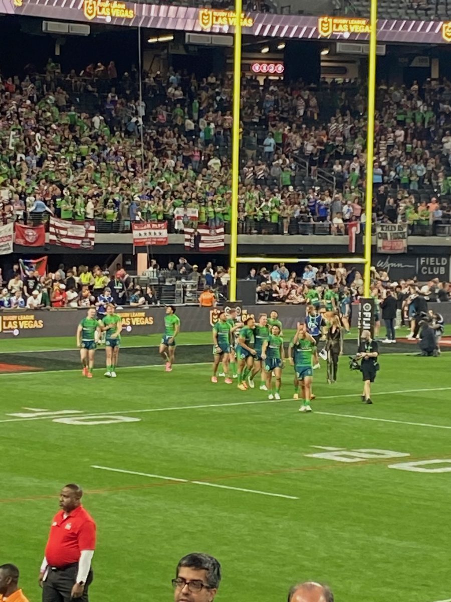 Canberra Raiders players celebrating