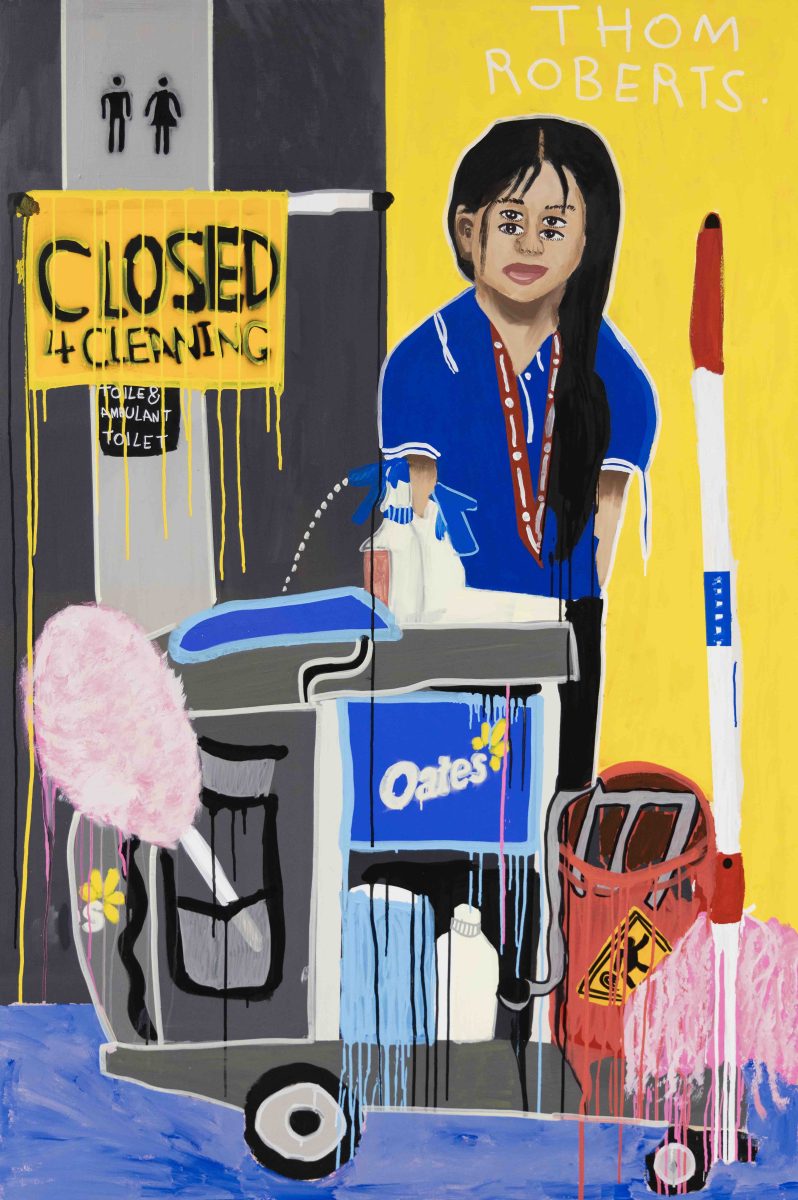 painting of a cleaning lady