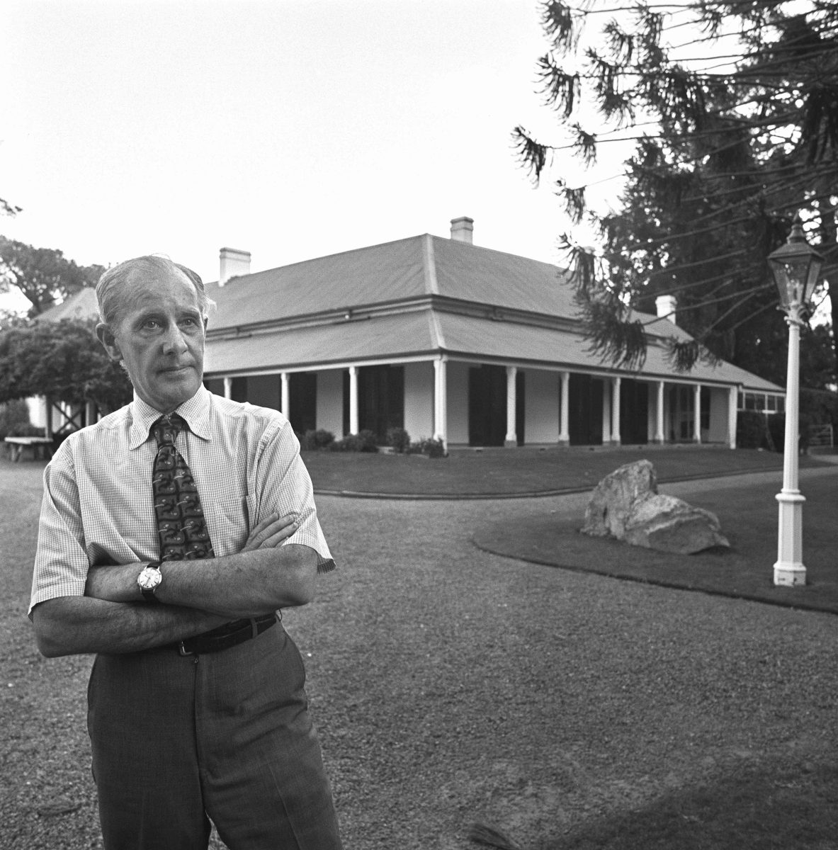 Man standing outside of building