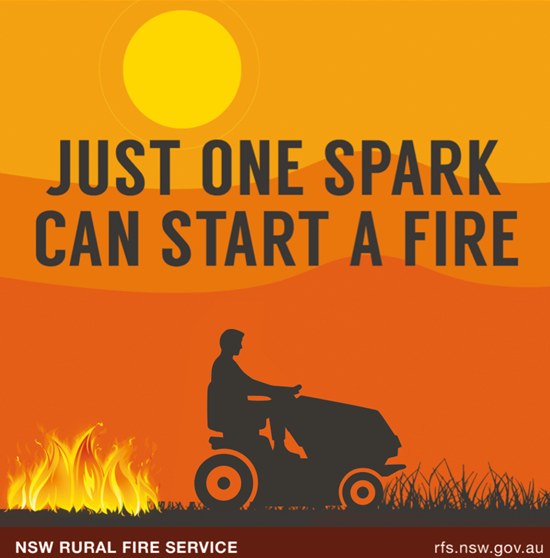 RFS poster warning of the dangers of hot works during fire danger periods