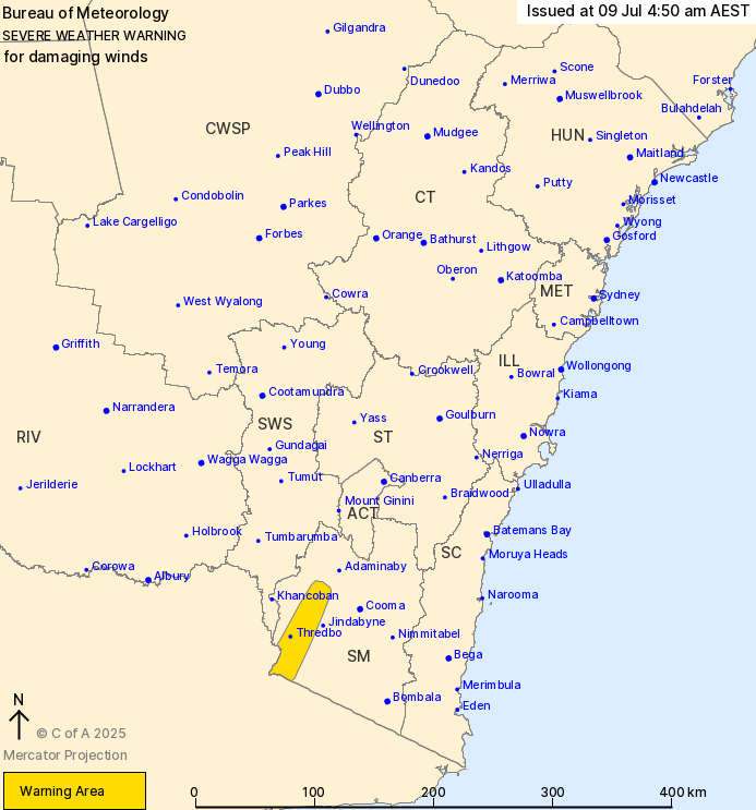 Weather warning map