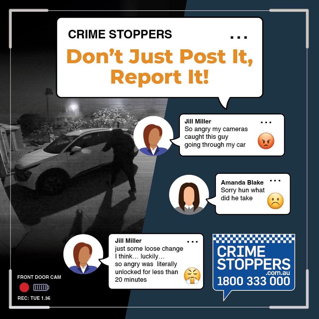 Crime Stoppers 'don't post it report it' campaign ad