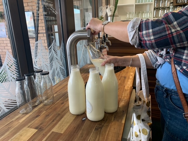 Pouring milk